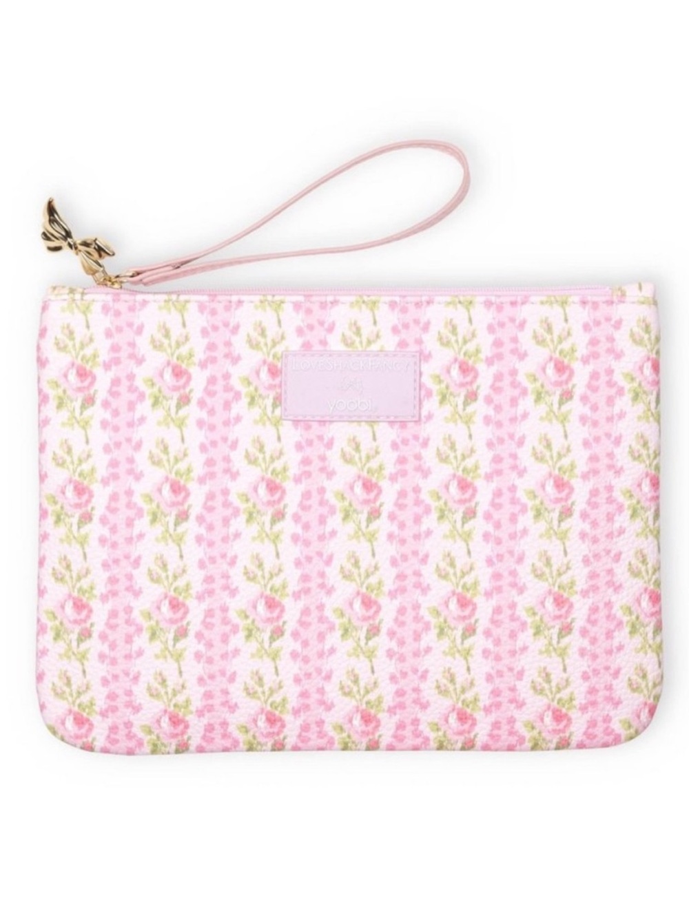 LoveShackFancy x Target Pink Floral Pencil & Accessories Pouch with Gold Accent